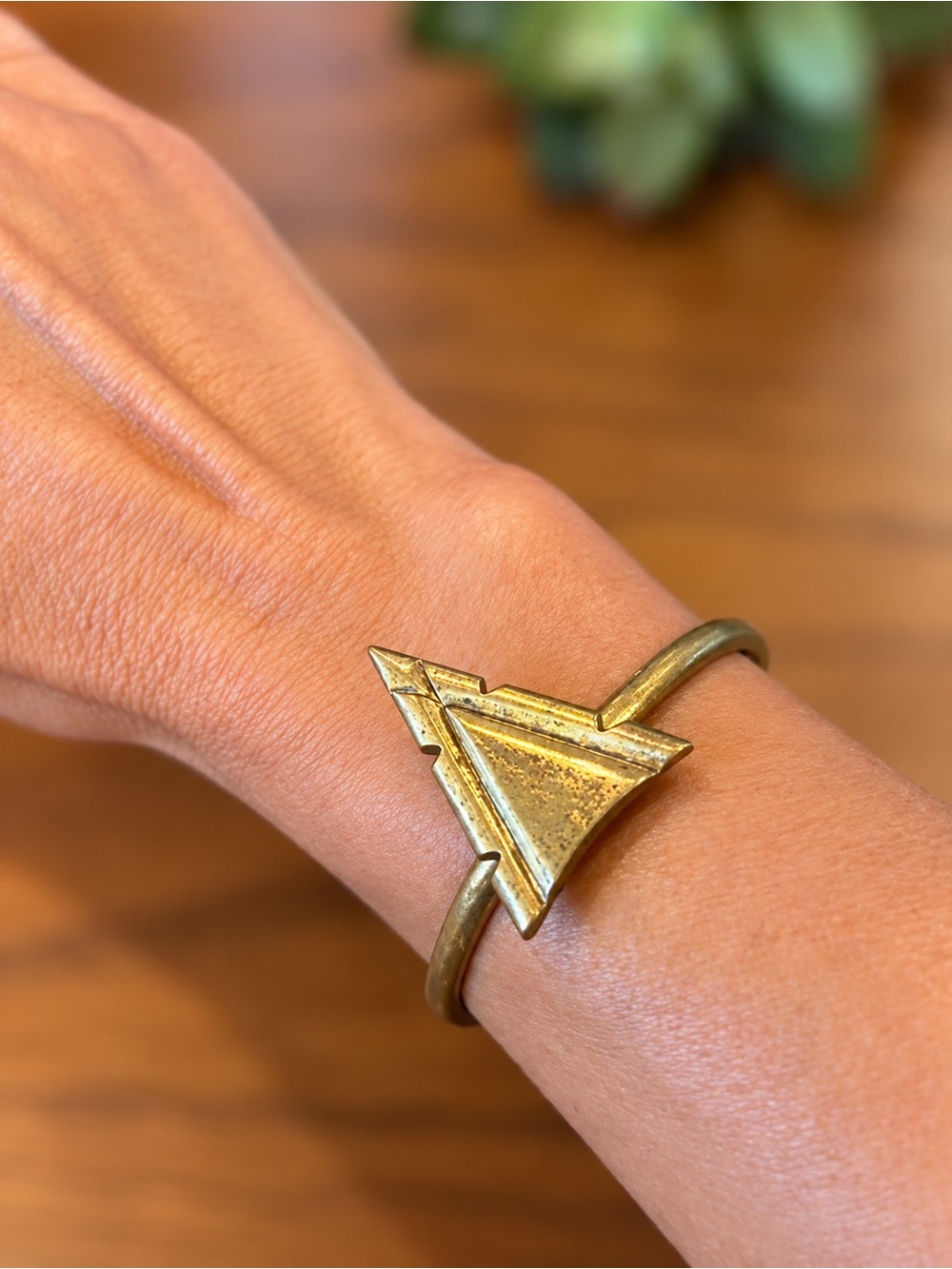 Gold-Tone Geometric Arrow Cuff Bracelet - Women
